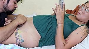 Tattooing pussy, pays with creampie