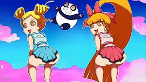 Teenage Powerpuff girls in panties and thongs throwing it back seductively