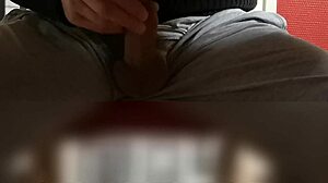 masturbation sous la table with voyeur spying on creampie