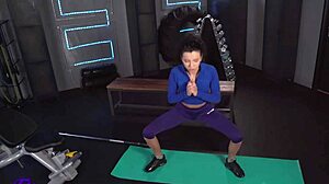 Mad teen mini mitzix rides cock hard in gym pov blowjob and bent over fucking