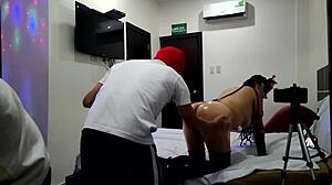 She justifies her stepson's behavior and asks for a delicious massage with mineral oil. After exciting each other they end up in intimate encounter without lubricant.