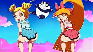 Teenage Powerpuff girls in panties and thongs throwing it back seductively