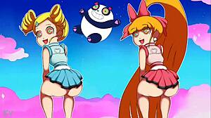 Teenage Powerpuff girls in panties and thongs throwing it back seductively