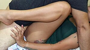 Tattooing pussy, pays with creampie