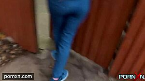 horny skinny leyla goes flashing in public