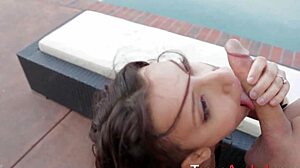 Beautiful brunette chick gets fucked anally by large dick