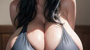 I admire this AI-generated model with big tits in art 97