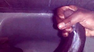 Are you jerking your big black monster cock in the shower, bathing in your own cum?