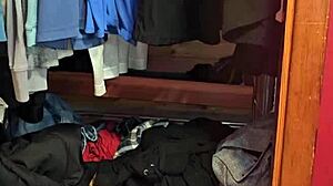 Wet pussy gets foot fucked