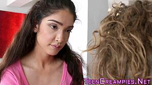 Petite Teen Gushes Cum From Big Cock Blowjob