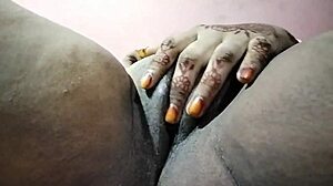 Sexy Indian girlfriend shows big tits and pussy in homemade first-time encounter.