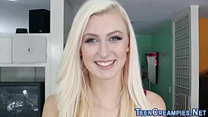 skinny teen pussy gets creampie