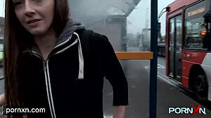 horny skinny leyla goes flashing in public