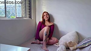 i'm a redhead latina teen inviting you to know me better in this solo video