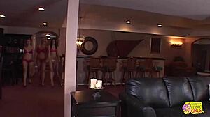 Blonde and brunette hotties waste no time indulging in erotic lesbian fantasy with kissing, fingering, and face sitting