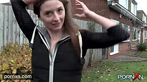 horny skinny leyla goes flashing in public