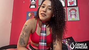 Horny student craves intense fuck after class, contrasting cute petite look