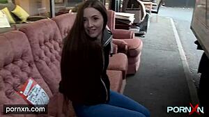 horny skinny leyla goes flashing in public