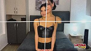 18 year old latina experiences first porn casting with big cock