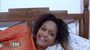 I experience intense anal fuck with cute Shania on the bed