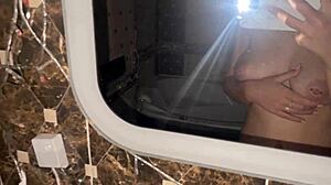 Merry christmas couple enjoys close-up pov in bath and pool