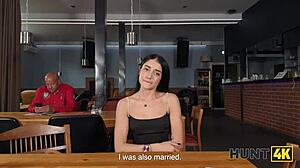 Hunt4k shy brunette girlfriend cheated in toilet sex with stranger drilling her shaved pussy hard in pov