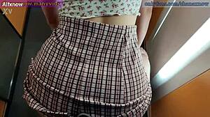 Beautiful Spanish Student Gives Blowjob In Public Elevator With Facial