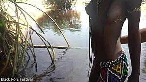 i was bathing outdoor when i got fucked unexpectedly