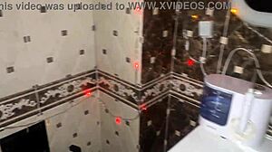 Merry christmas couple enjoys close-up pov in bath and pool