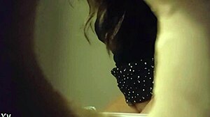 hidden cam captures sexy babe in white panties peeing in toilet through wall hole.