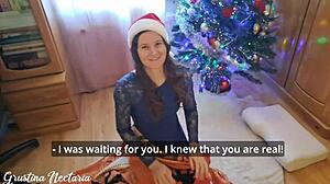 Russian Santa Roleplays With Girl Under Christmas Tree