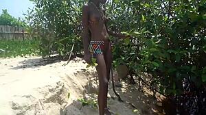 i was bathing outdoor when i got fucked unexpectedly