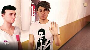 teen 18+ attends academy with big ass in game