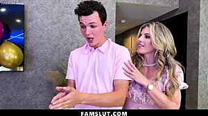 Stepmom and stepsis HELP stepbro TRANSITION with blowjob and 3some