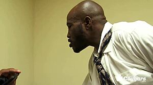 Horny Secretary Nikki Sexxx Blowjob Deepthroat Gagging Choking Cumshot On Two Big Black Cocks In Office FFM