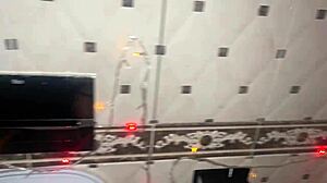 Merry christmas couple enjoys close-up pov in bath and pool