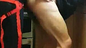 Pegging Boyfriend's Ass In Kitchen