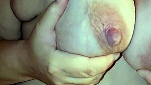 pregnant wife gets wet and rips clothes for striptease