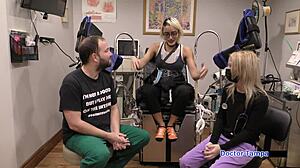 Dr. Tampa Humiliates Patient Channy Crossfire in Hospital Spreading Ass and Pussy