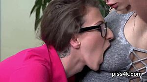 erotic lezzie teen 18+ies get covered with piss and squirt wet cunts