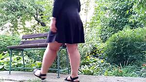 Mother in law loves golden showers on her huge ass