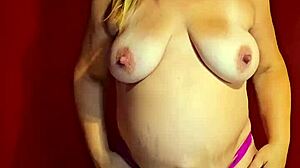 pregnant wife gets wet and rips clothes for striptease