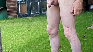 Naked Outdoors Peeing Then Fucking Sex Doll With Small Cock Inside