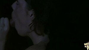 a brunette with small 18+ tits seduces a guy to fuck her through the whole night