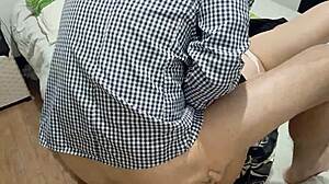 Clothed Slut In Satin Panties Gets Doggy POV Fuck