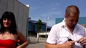 Pretty pornstar engages in wild sex with kissing, tit play, and dirty talk in the woods