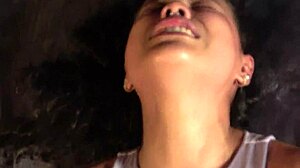 Big purple dildo fucks hot pussy to loud orgasm