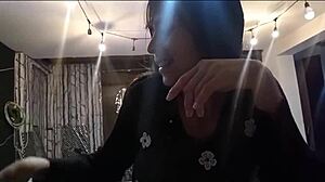 I make my peruvian friend climb stairs, see her shaved pussy, take her to eat, then cum in her room