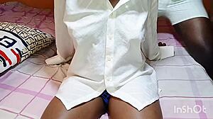 African school teen enjoys pantyhose sex with friend