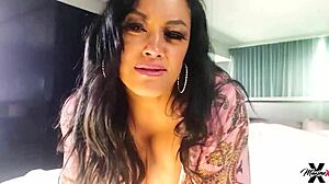 looking good in white lingerie maxine x rides her vibrator to orgasm with big fake tits squirting